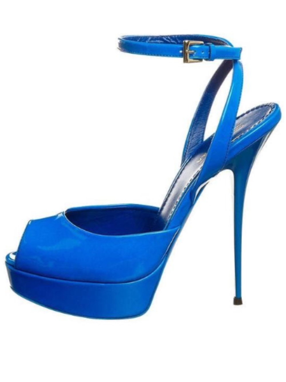 SEBASTIAN 🇮🇹 Genuine Leather Patent Blue Stiletto Sandals EUR 41 US 9